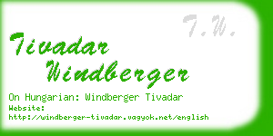 tivadar windberger business card